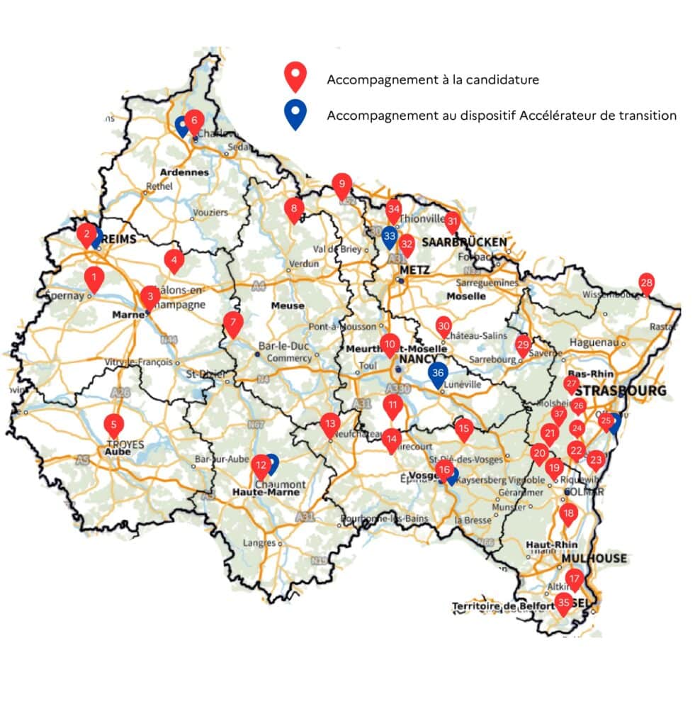 Carte Région Grand Est Accélérateur Grand Est 