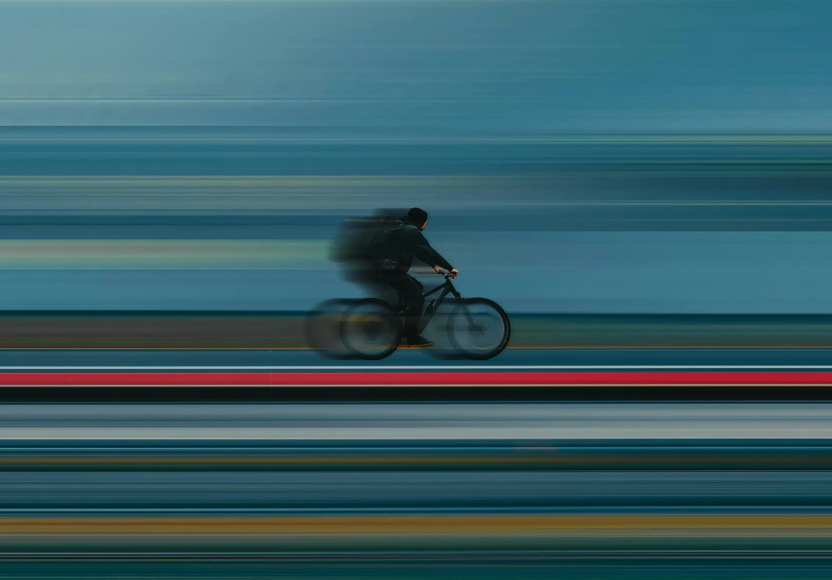 Photo d'un vélo à pleine vitesse